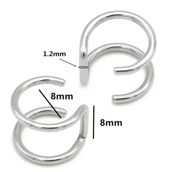 Wholesale 1 Piece Basic Simple Style Solid Color Plating 304 Stainless Steel Ear Cuffs