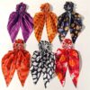 Wholesale Halloween Hair Accessories Ghost Bat Streamer Scrunchie Pumpkin Hair Tie Party Costume Fabric Headband Hair Tie