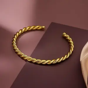 32-D-2 Golden Braided Bracelet