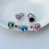Wholesale Sweet Heart Shape Titanium Steel Inlay Zircon Rings