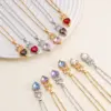 Wholesale Jewelry Vintage Style Classic Style Heart Shape Titanium Steel Copper Zircon Plating Pendant Necklace