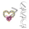Sexy Cross Heart Shape Butterfly Stainless Steel Titanium Copper Plating Inlay Zircon White Gold Plated Gold Plated Nose Studs Nose Pin