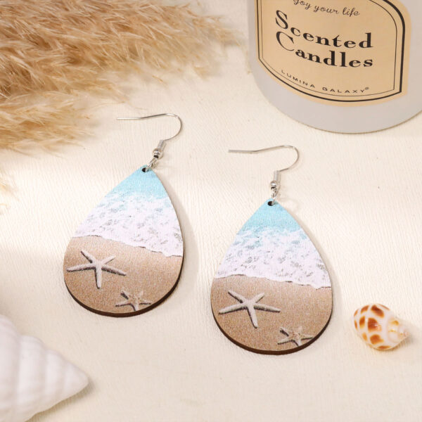 Wholesale European and American New Eco-friendly Acrylic Wooden Earrings Distinctive Western Denim Theme Cowboy Hat Earrings