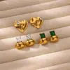 PVD Coated Real Gold Plated Star Heart Shape 304 Stainless Steel Casual Elegant Lady Waterproof Non Tarnish Ear Studs