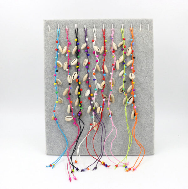 Wholesale in stock wholesale hand woven colorful string shell conch bracelet bohemian beach seaside anklet jewelry