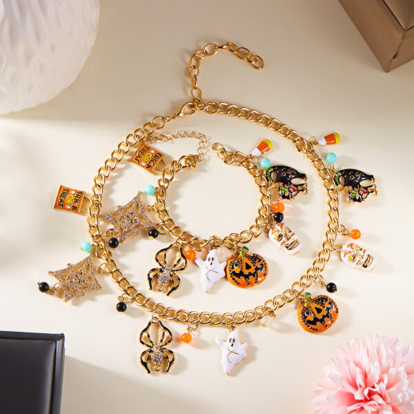 oly-4081653d07c8eb6fd459bd4a52ff0d6d Wholesale Halloween Series Pumpkin Ghost Spider Necklace