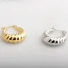 PVD Coated Real Gold Plated Stripe Stainless Steel Simple Style Waterproof Non Tarnish Earrings