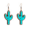 Wholesale Cross-border Amazon independent station Western style cactus earrings creative turquoise personality exaggerated earrings