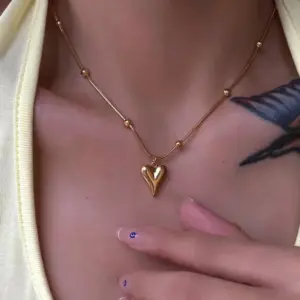 Clip Beads Heart Necklace / Gold