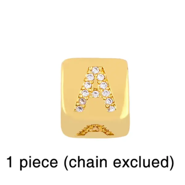 Copper Plating Letter Artificial Gemstones Copper Bracelets