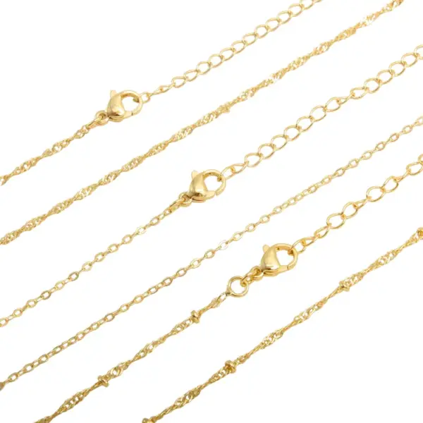 Wholesale Jewelry Simple Style Solid Color 304 Stainless Steel Gold Plated Necklace