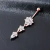 Belly Rings Exaggerated Water Droplets Flower Alloy Diamond