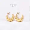 Wholesale 1 Pair IG Style Classic Style C Shape 304 Stainless Steel 18K Gold Plated Stainless Steel Earrings