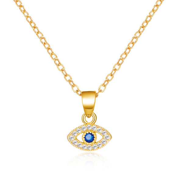 Wholesale Europe and the United States cross-border new blue eyes necklace fashion diamond devil's eye pendant necklace clavicle chain wholesale women