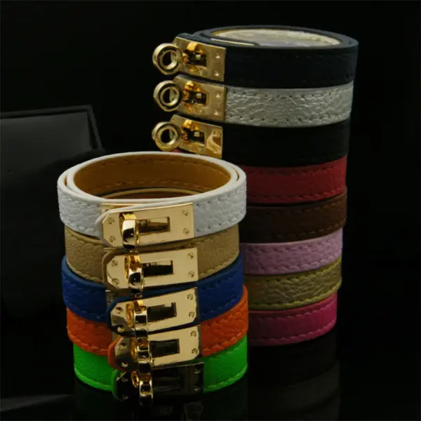 Copper Hip-Hop Retro Patchwork Solid Color Bangle