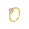 Simple Style Shiny Heart Shape Copper Plating Inlay Zircon 18k Gold Plated Rings