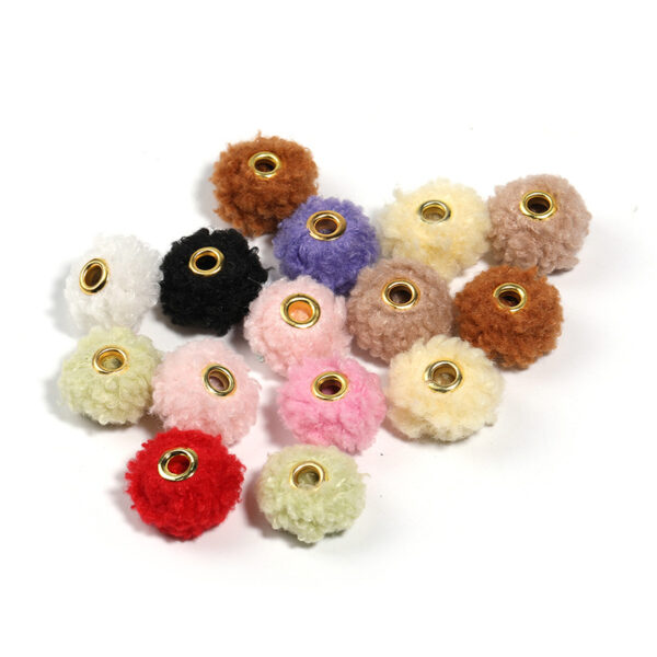 Wholesale Imitation rabbit fur large-pore leopard print plush pom-pom beads