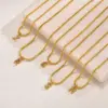 Wholesale Jewelry Fashion Letter 201 Stainless Steel Artificial Diamond Gold Plated Plating Inlay Stainless Steel Necklaces