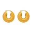 PVD Coated Real Gold Plated 18K Gold Geometric 304 Stainless Steel Fashion Waterproof Non Tarnish Earrings