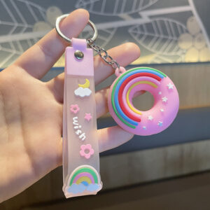 M0320#Donut [rainbow leather rope]-pink