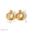 1 Pair Exaggerated Classic Style Round 304 Stainless Steel 18K Gold Plated Drop Earrings