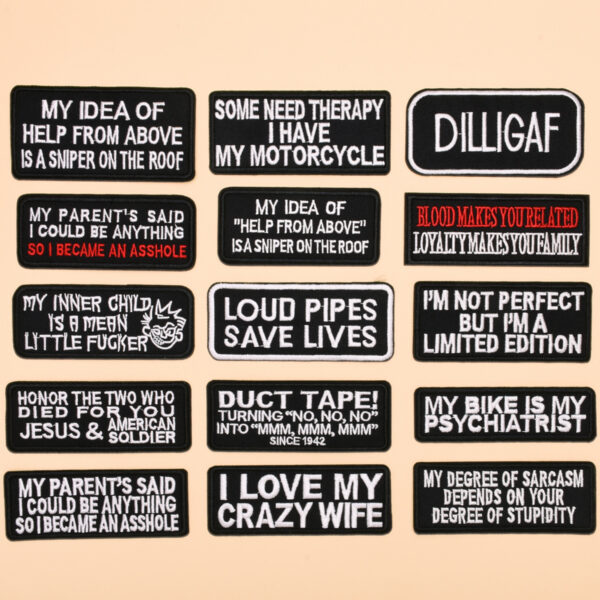 Wholesale Embroidered cloth stickers wholesale hat aessories clothing aessories stickers long English letters patch manufacturers direct st