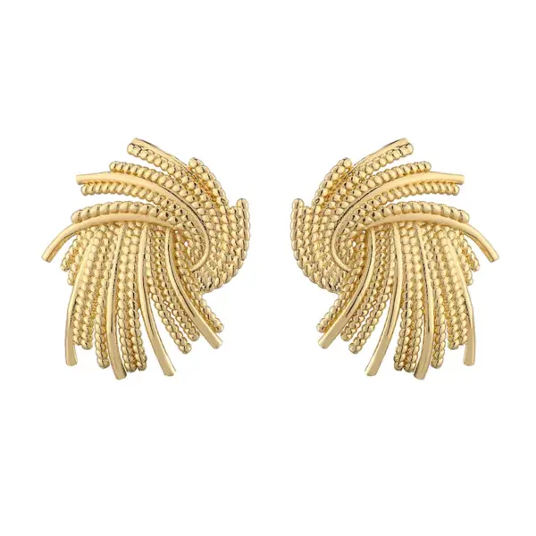 1 Pair Ig Style Vintage Style French Style C Shape Water oplets Irregular Plating Copper 18k Gold Plated Ear Studs