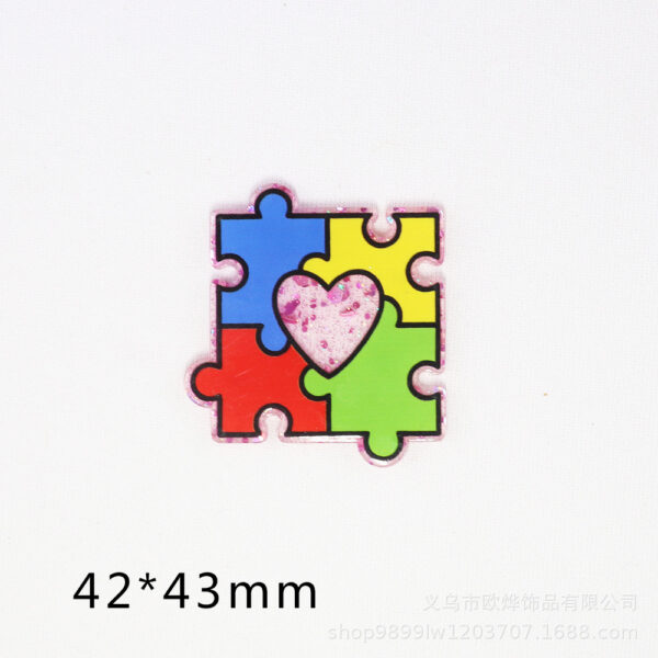 Wholesale Cartoon letter rainbow heart bag accessories acrylic