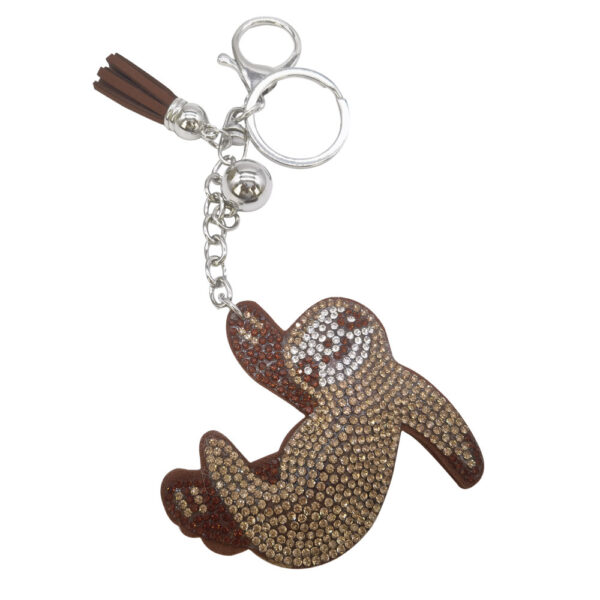 Wholesale Cartoon sloth diamond studded keychain
