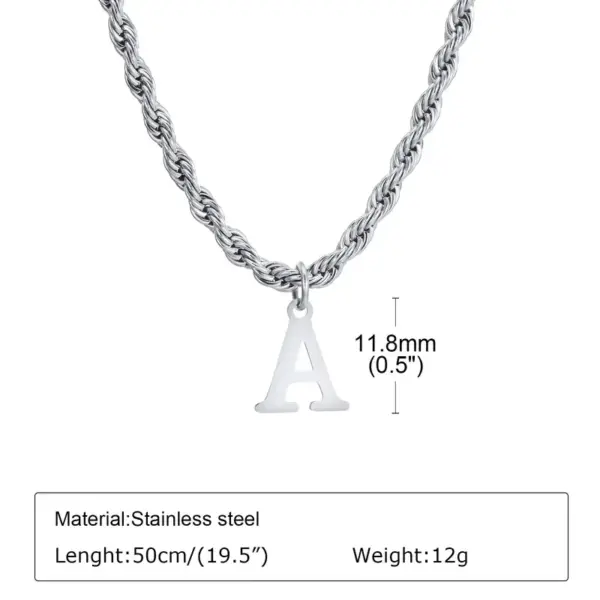 PVD Coated Gold Plated Letter Stainless Steel Simple Style Waterproof Non Tarnish 201 Stainless Steel Pendant Necklace