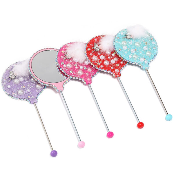 oly-40cb1b418345617d06f1b8ef140eb89b Wholesale Starry Sky Soft Sugar Beaded Handheld Makeup Mirror