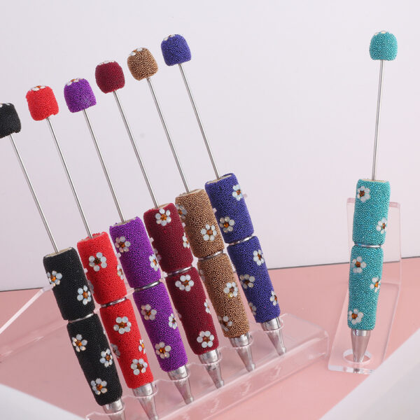 Wholesale Cross-border new creative diy beads beaded pen multicolor ballint pen color cute cartoon pearl pen