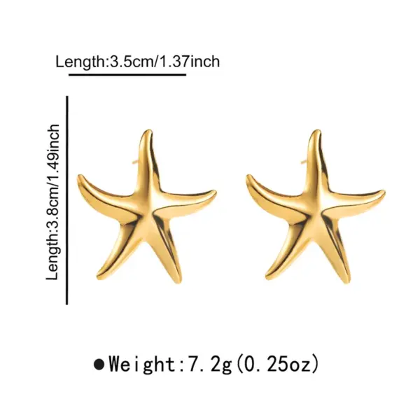 Wholesale 1 Pair Basic Tropical Simple Style Starfish Conch Mermaid Plating 304 Stainless Steel Ear Studs
