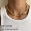 oly-40d1625b8232d7612623cecaac59ca94 Wholesale PVD Coated 14K Gold Real Gold Plated U Shape Stainless Steel Fashion Waterproof Non Tarnish 304 Stainless Steel Necklace