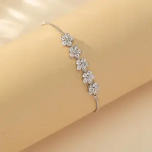 Wholesale Glam Round Stainless Steel Copper 18k Gold Plated Rose Gold Plated Silver Plated Zircon Bracelets In Bulk