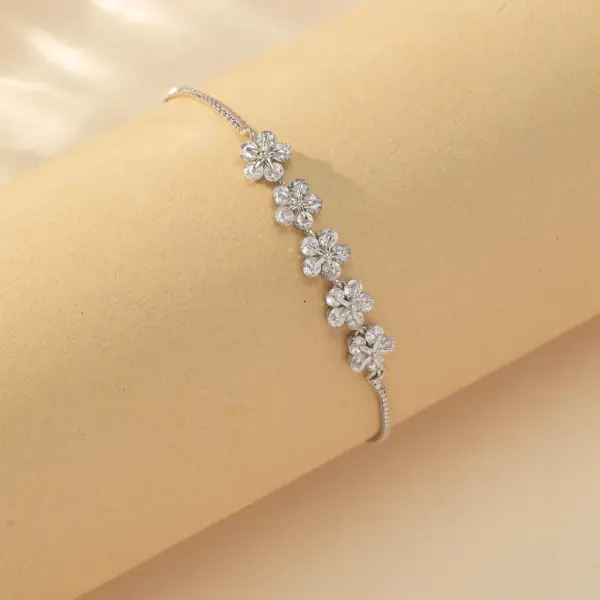 Wholesale Glam Round Stainless Steel Copper 18k Gold Plated Rose Gold Plated Silver Plated Zircon Bracelets In Bulk