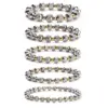 Wholesale 1 Piece Simple Style Circle Stainless Steel Beaded Plating Bracelets