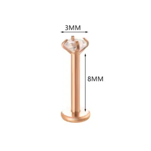 Rose Gold / Rod Length 8mm