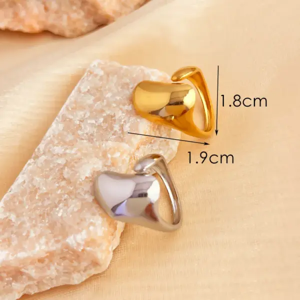 PVD Coated Real Gold Plated 18K Gold Geometric 201 Stainless Steel Casual Retro Simple Style Waterproof Non Tarnish Open Rings