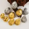 Wholesale 1 Pair Retro Exaggerated C Shape Water Droplets 304 Stainless Steel 18K Gold Plated Stainless Steel Earrings