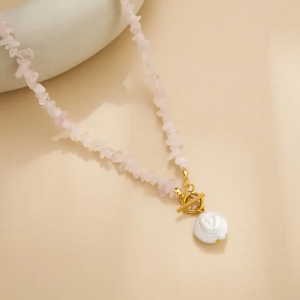 Wholesale Casual Irregular Freshwater Pearl Gravel Pendant Necklace In Bulk
