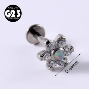 Flower-White Zirconium Op17 / Rod-1.2X 6mm