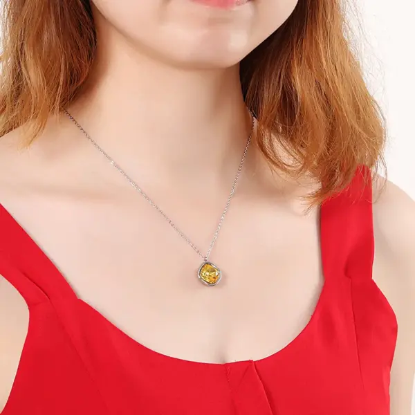 Wholesale Jewelry Formal Simple Style Geometric 304 Stainless Steel Zircon Inlay Pendant Necklace