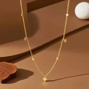 X0302-Star Sequin-Necklace- Gold