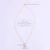 Wholesale Simple Style Letter Copper 18k Gold Plated White Gold Plated Pendant Necklace In Bulk