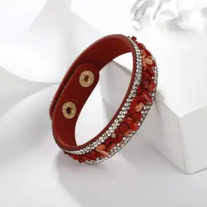 Red Stone Double Row Diamond