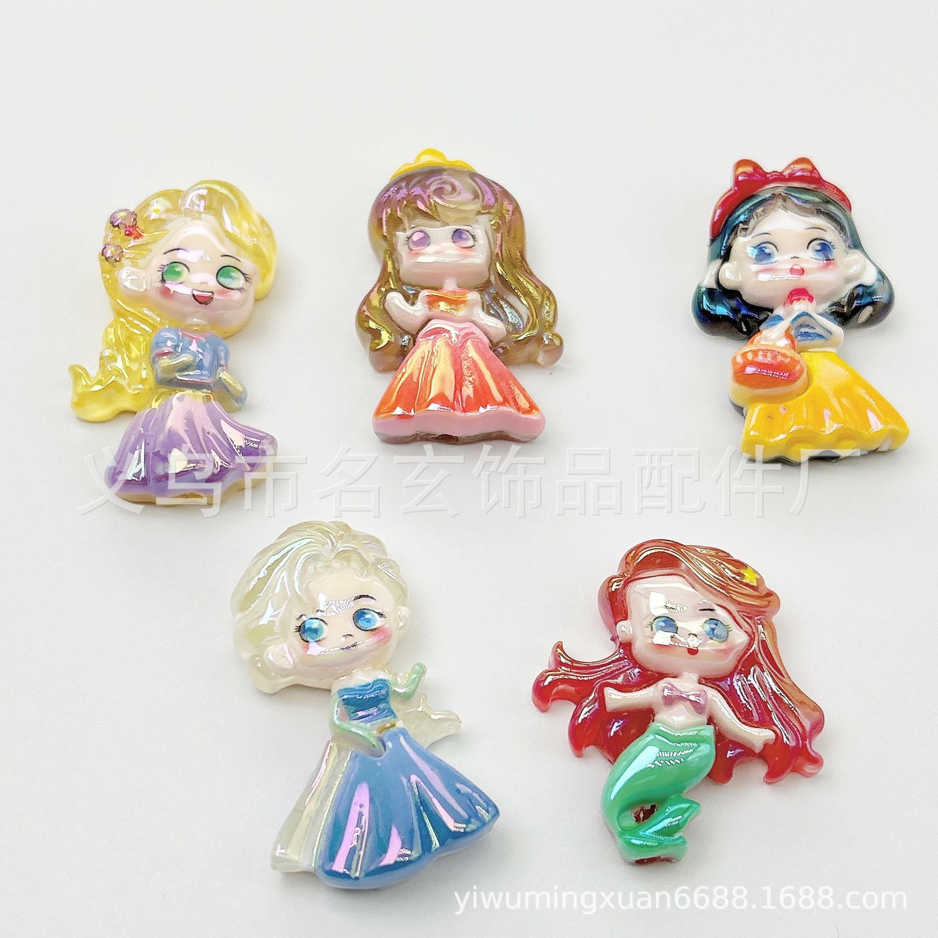 Wholesale plating resin girl series beaded loose beads OLY Exclusive