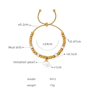 E412-578 Gold Bracelet-24cm