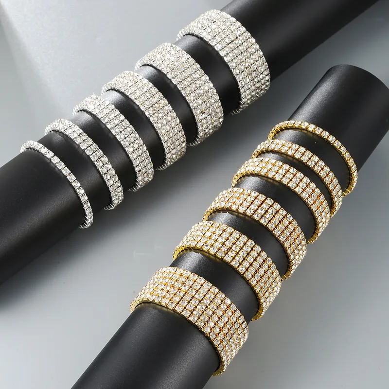 Wholesale Simple Style Solid Color Copper Inlay Rhinestones Chakra Bracelet