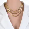 Wholesale PVD Coated Real Gold Plated Solid Color 201 Stainless Steel INS Style Retro Simple Style Waterproof Non Tarnish 201 Stainless Steel Necklace